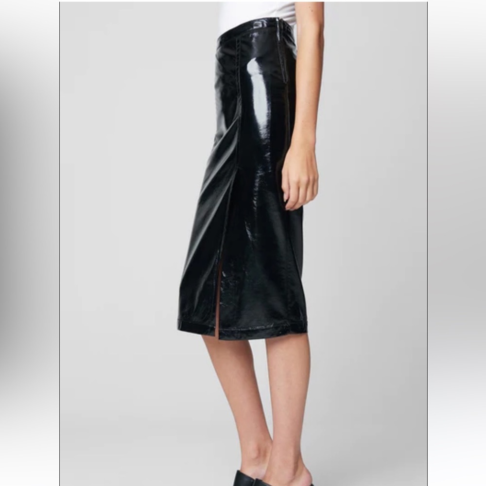 BLANKNYC  Cherry Vegan Leather Mini Skirt  has stretch
